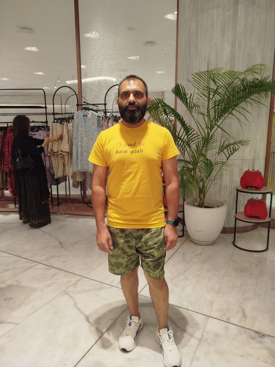 Customer wearing our products